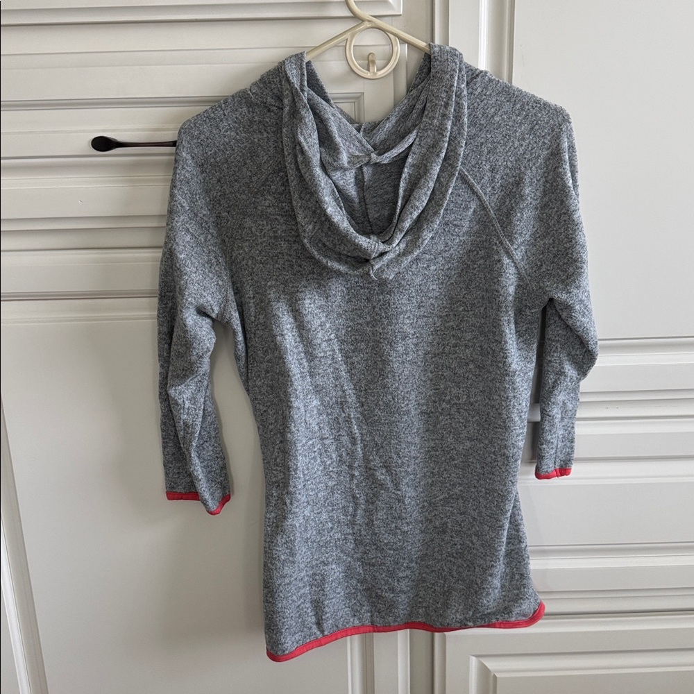 Loveappella Heather Gray Hoodie with Pink Trim - Picture 4 of 7